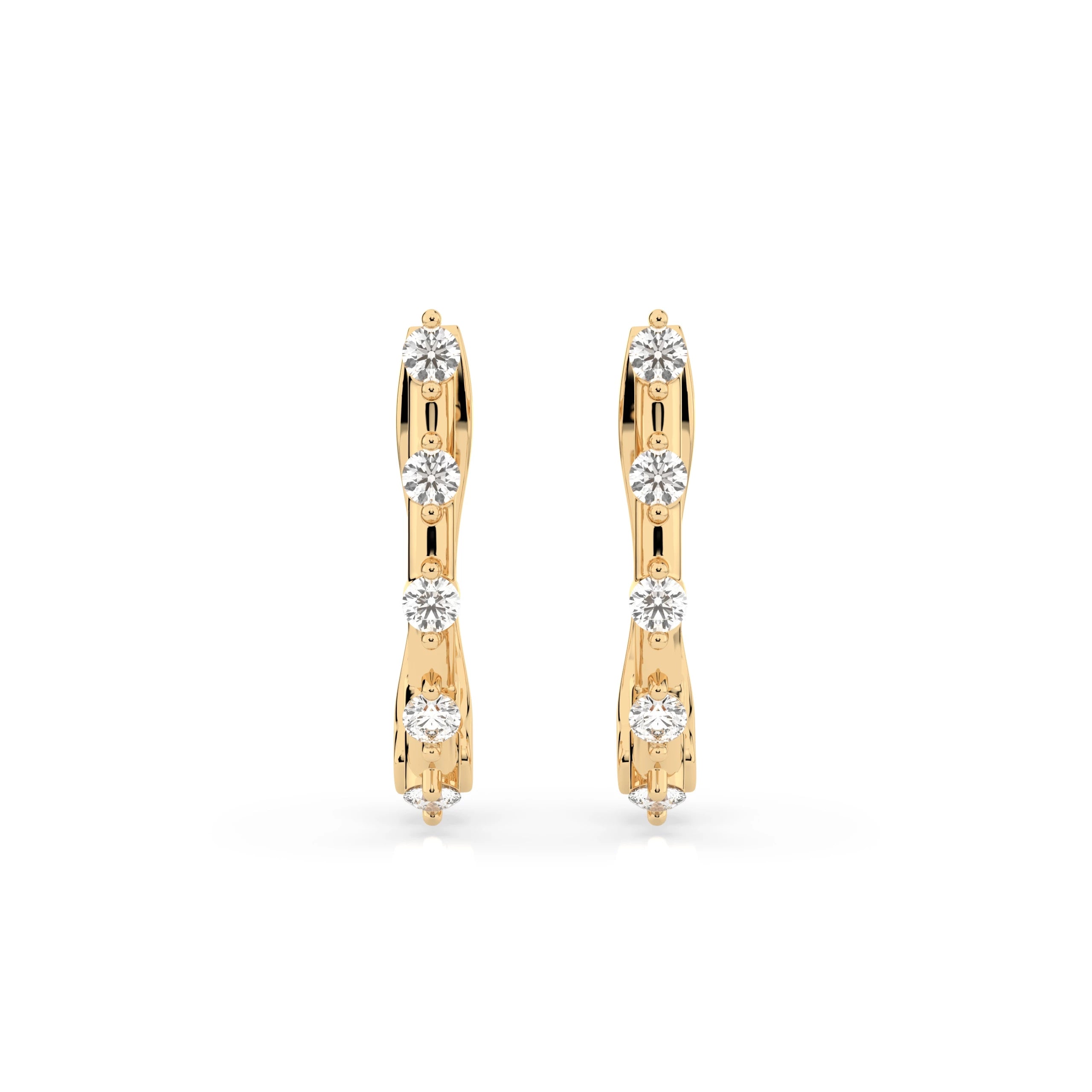 Cercei din Aur cu Diamante Rotunde Briliant 0.20 CT