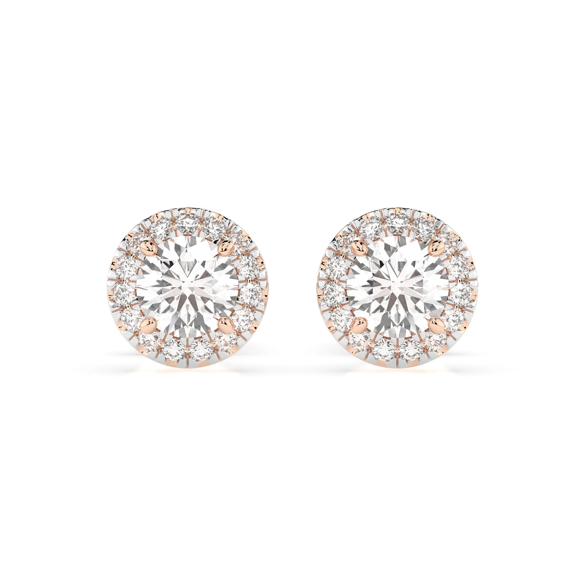 Cercei din Aur cu Diamante, Forma Rotund Briliant, 0,68 CT