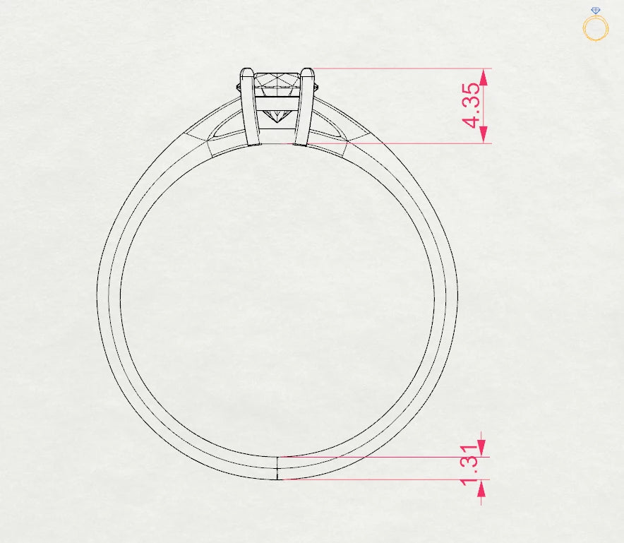 Inel de Logodnă Solitaire din Aur, Diamant Rotund Briliant 0.40 CT