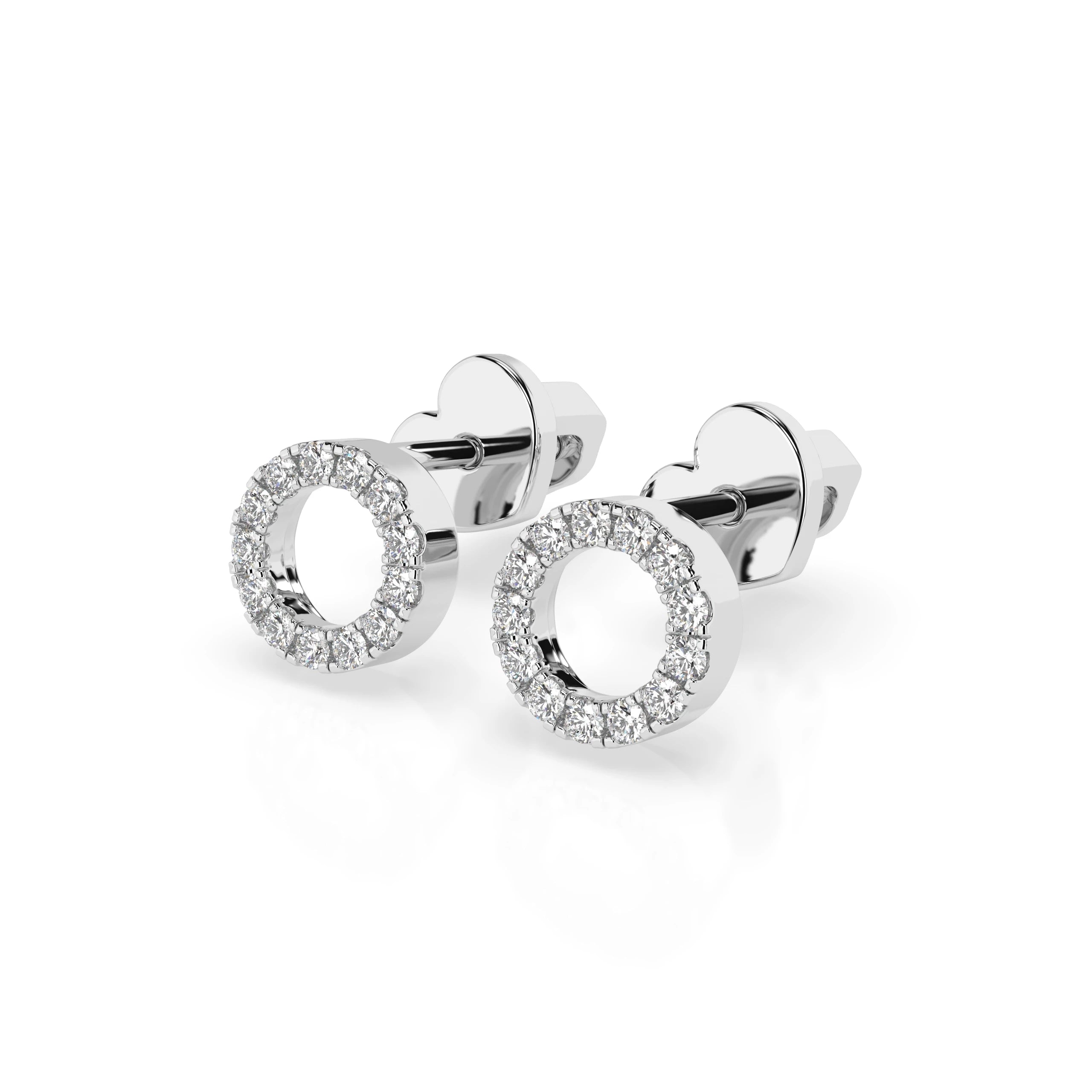 Cercei din Aur cu Diamante Rotunde Briliant 0.16 CT