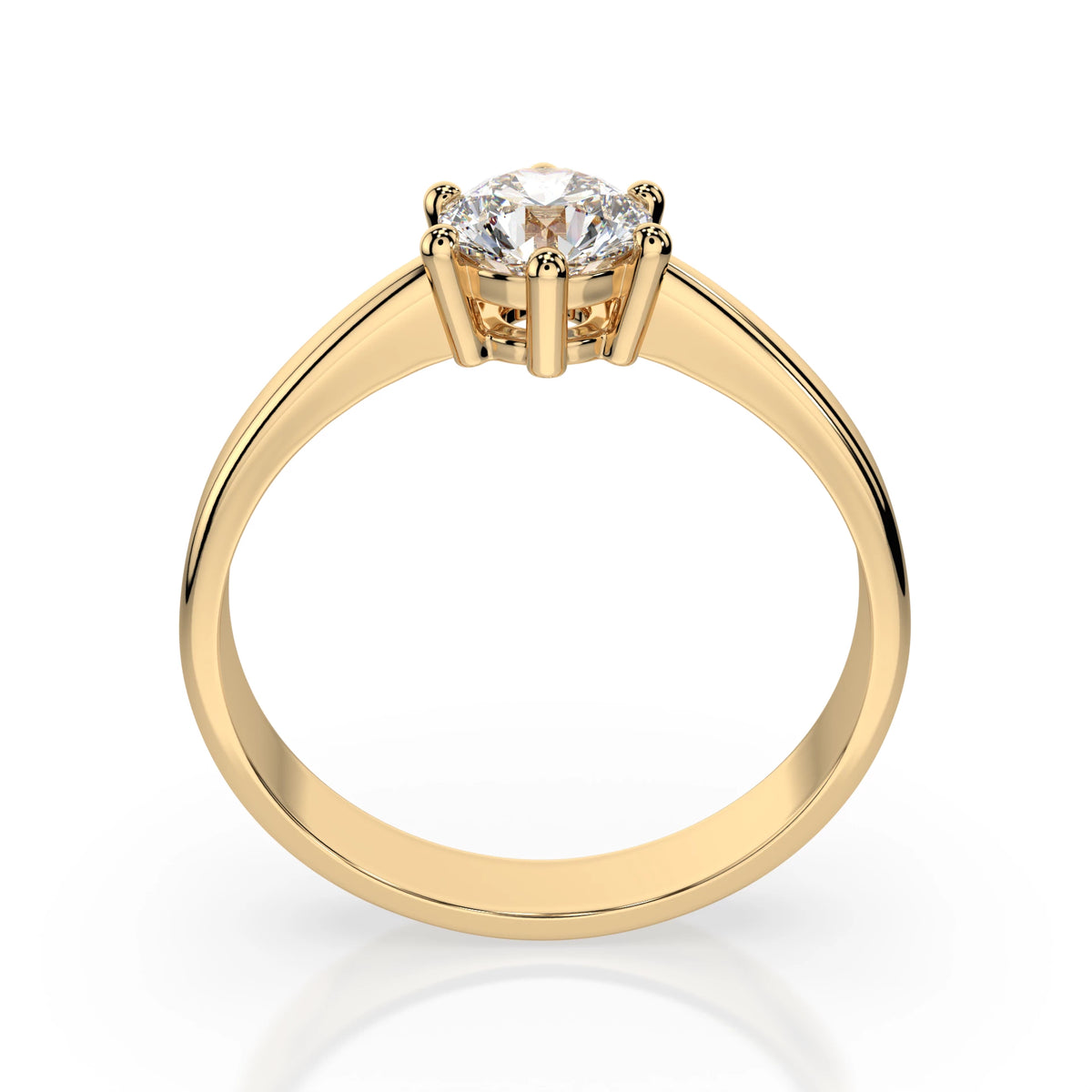 Inel de Logodnă Solitaire din Aur, Diamant Rotund Briliant 0,50 CT