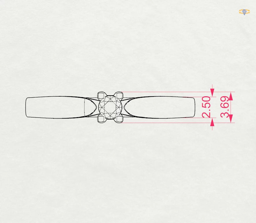 Inel de Logodnă Solitaire din Aur, Diamant Rotund Briliant 0.08 CT