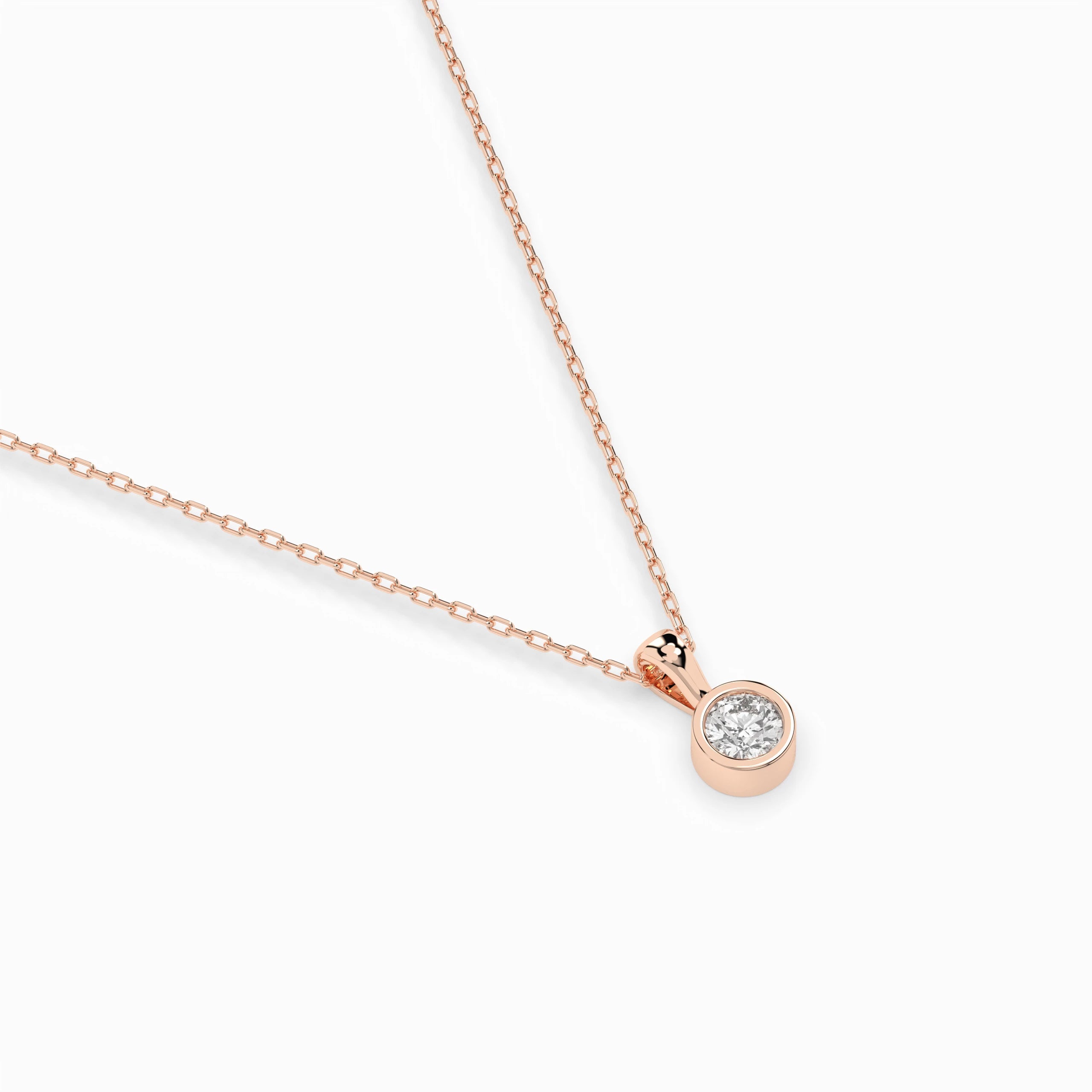 Colier din Aur cu Diamant Rotund Briliant 0.10 CT