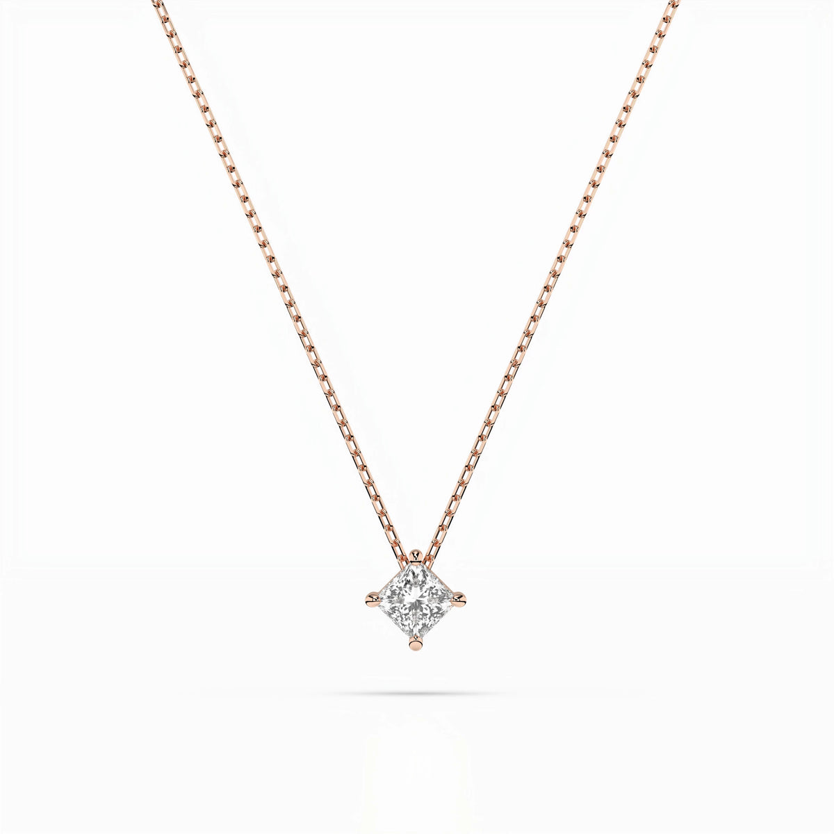 Colier din Aur cu Diamant, Forma Princess, 0,10 CT