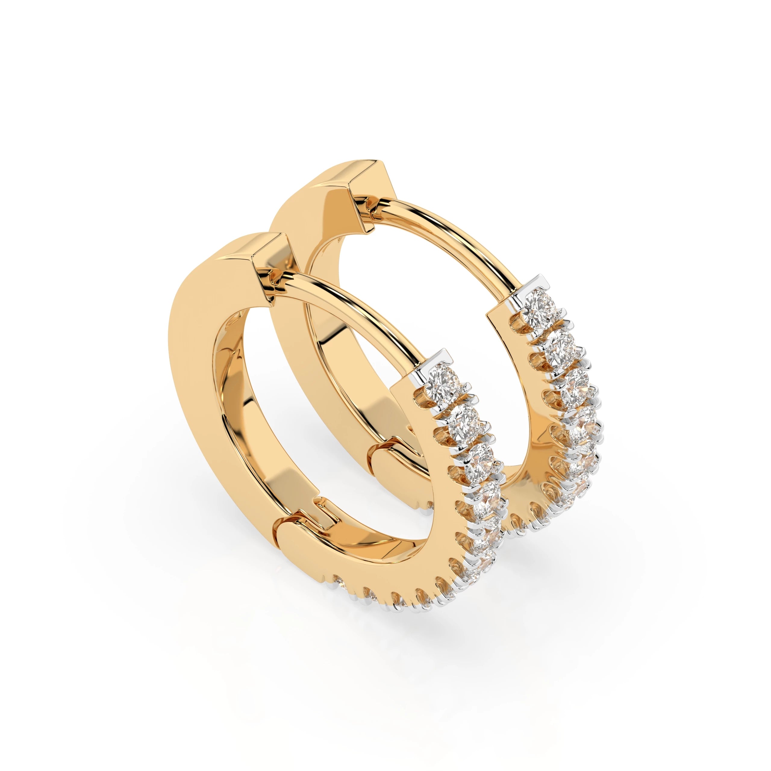 Cercei din Aur cu Diamante Rotunde Briliant 0.22 CT