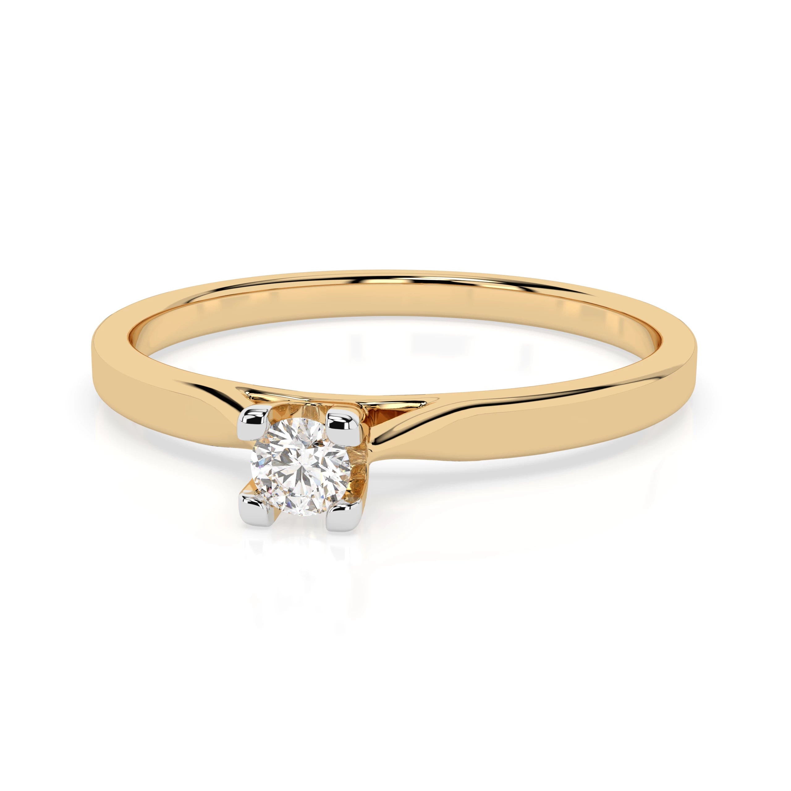Inel de Logodnă Solitaire din Aur, Diamant Rotund Briliant 0.06 CT