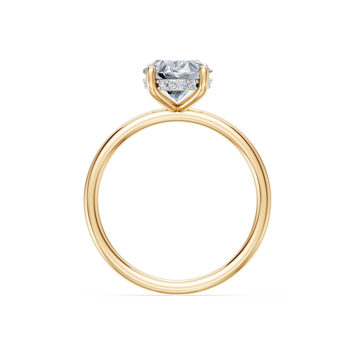 Inel de Logodnă Solitaire din Aur, Diamant Oval 2,00 CT