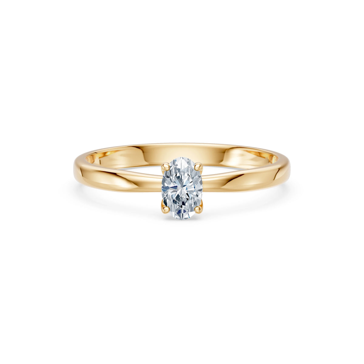 Inel de Logodnă Solitaire din Aur, Diamant Oval 0,30 CT