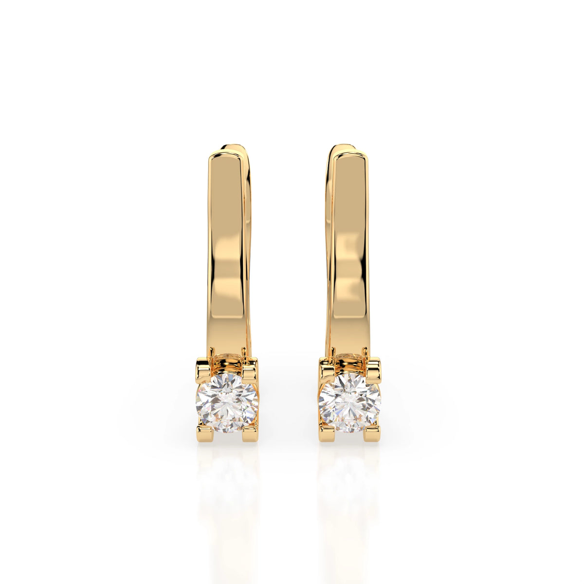 Cercei din Aur cu Diamante, Forma Rotund Briliant, 0,20 CT
