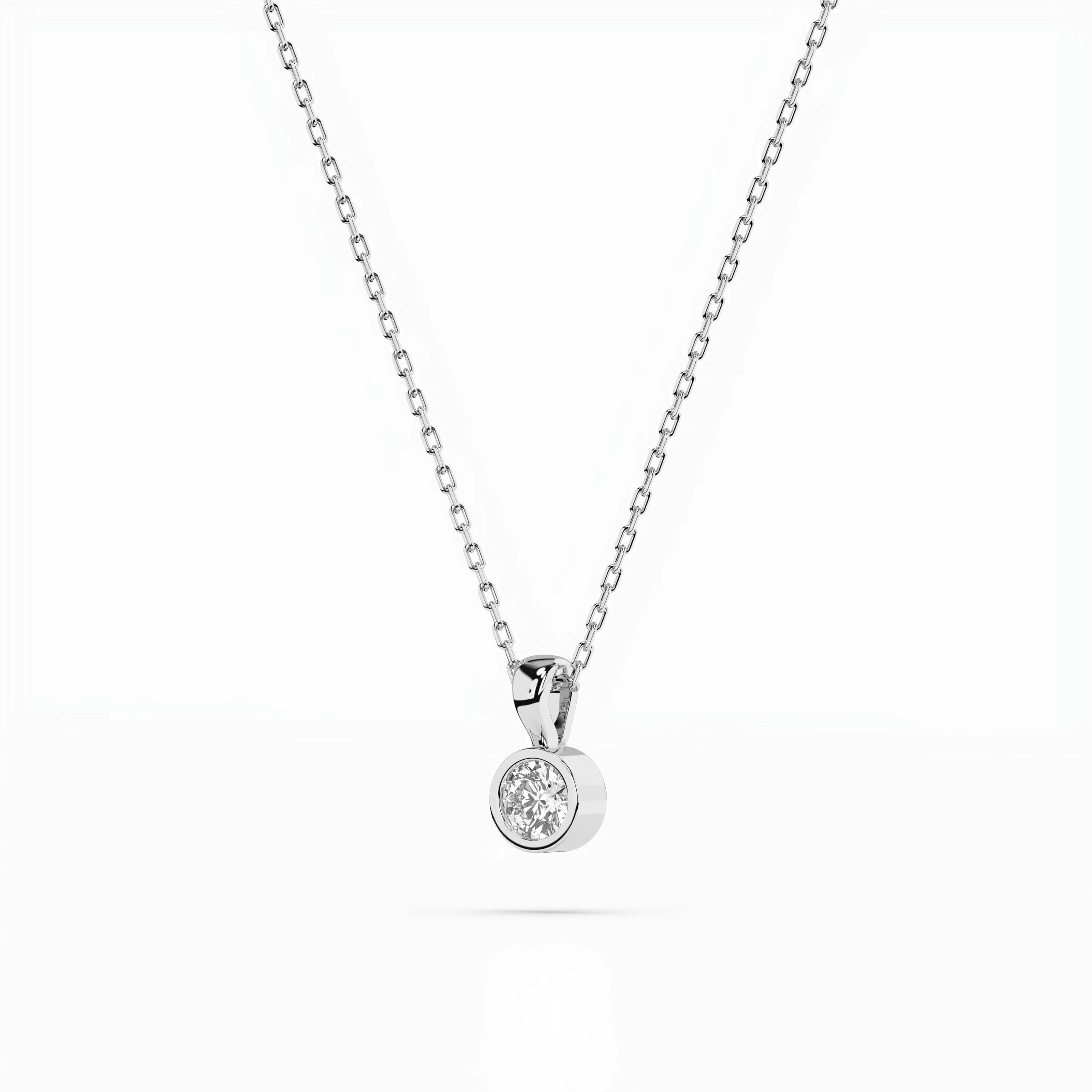 Colier din Aur cu Diamant Rotund Briliant 0.10 CT