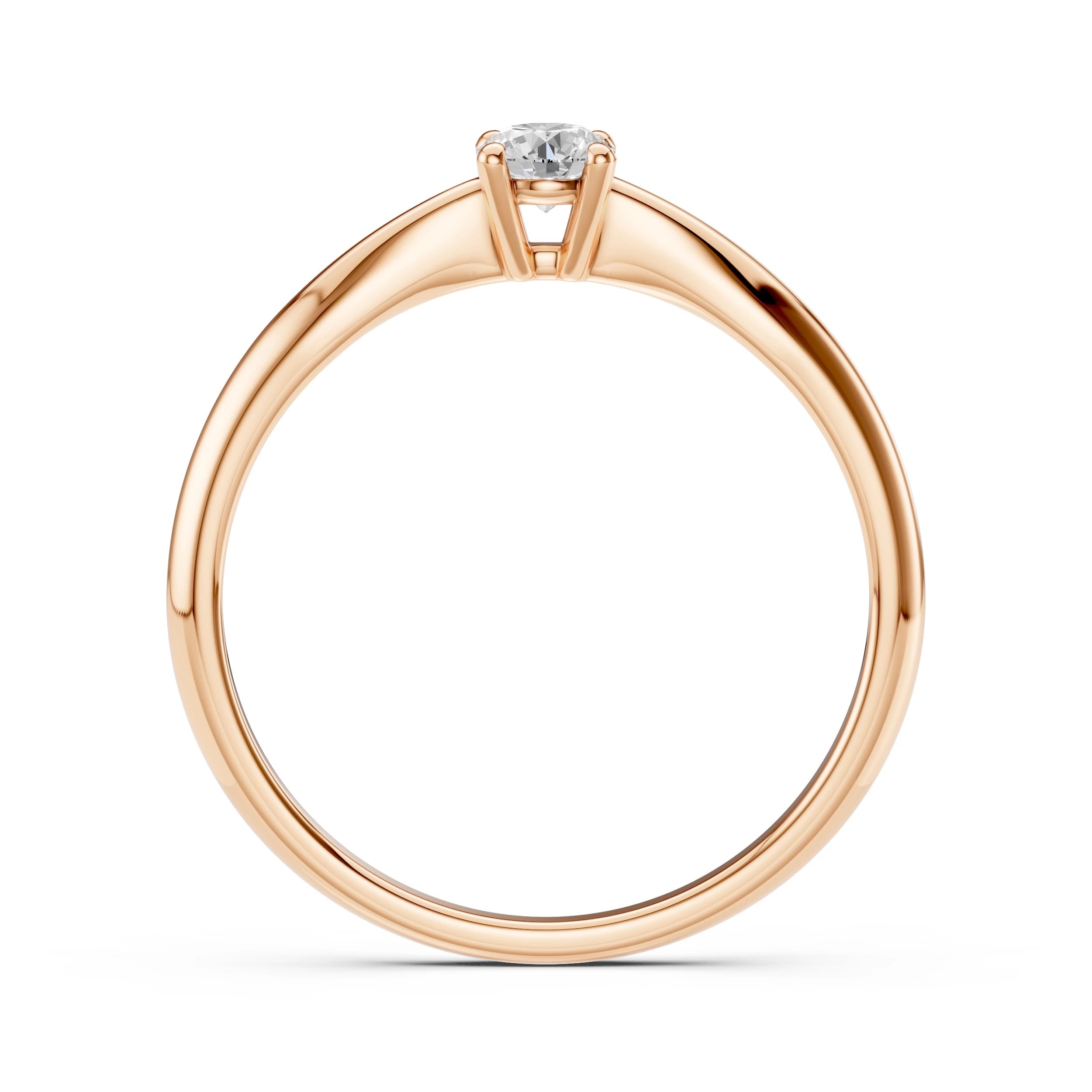 Inel de Logodnă Solitaire din Aur, Diamant Rotund Briliant 0.20 CT