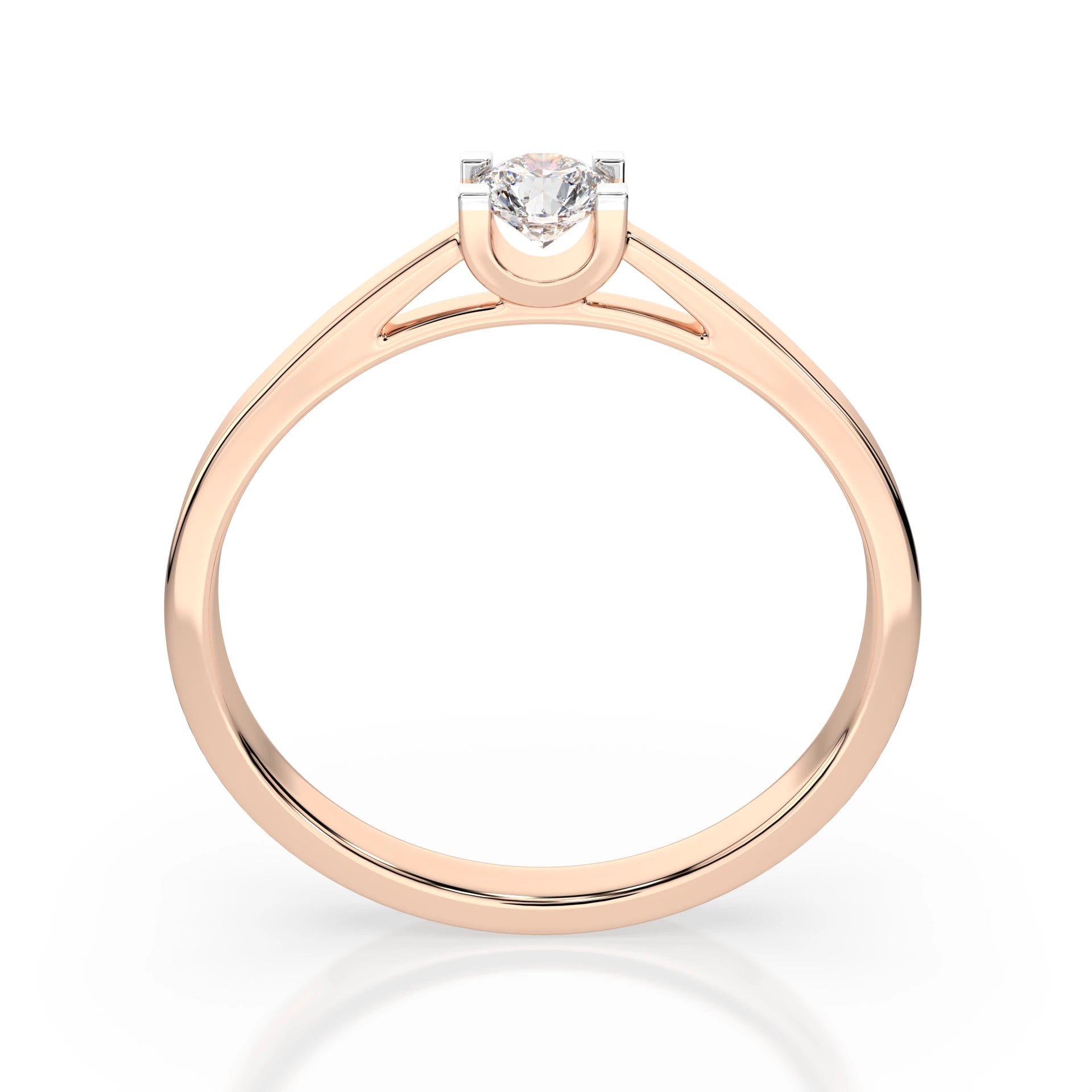 Inel de Logodnă Solitaire din Aur, Diamant Rotund Briliant 0.15 CT