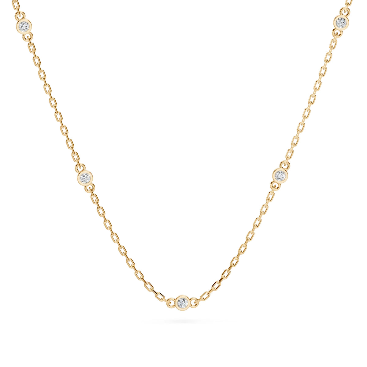 Colier din Aur cu Diamante, Forma Rotund Briliant, 0,07 CT
