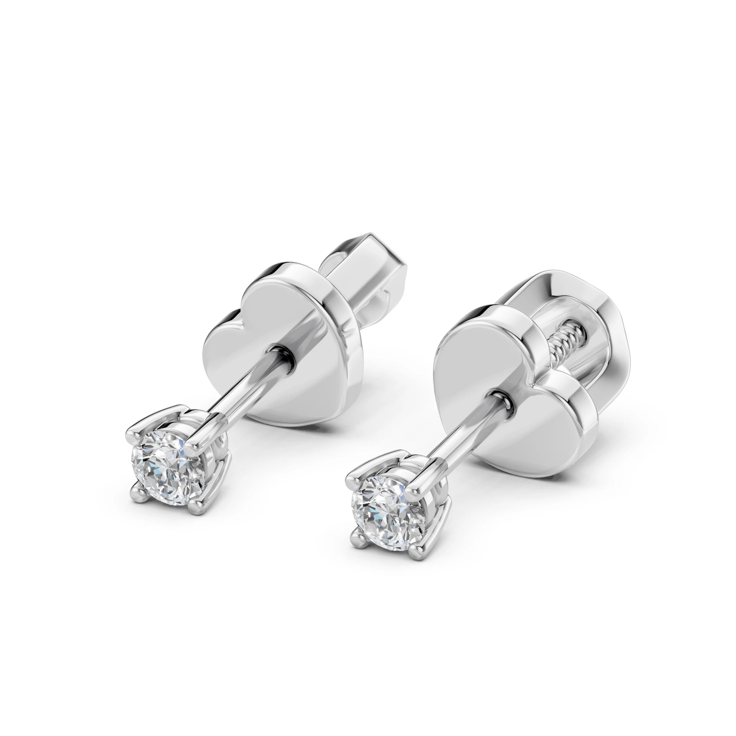 Cercei din Aur cu Diamante Rotunde Briliant 0.12 CT
