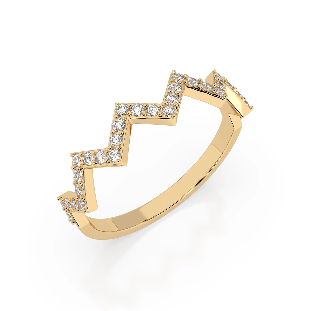Inel din Aur cu Diamante, Forma Rotund Briliant, 0,26 CT