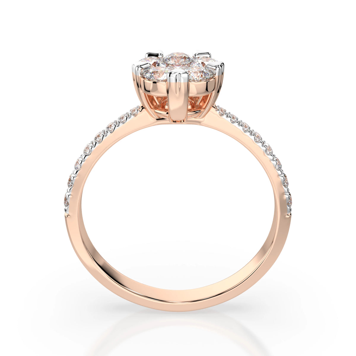 Inel din Aur cu Diamante, Forma Rotund Briliant, 0,79 CT