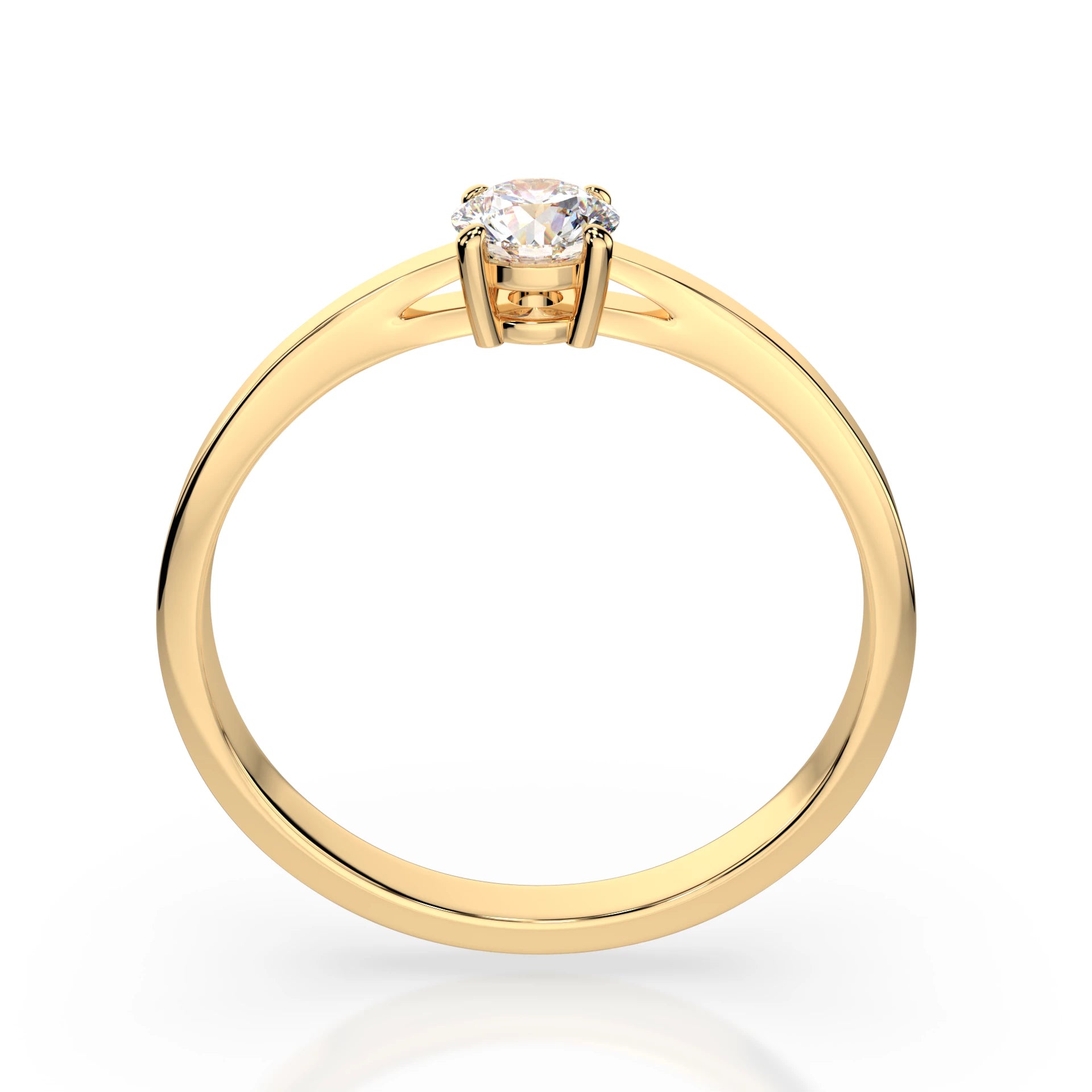 Inel de Logodnă Solitaire din Aur, Diamant Rotund Briliant 0.30 CT