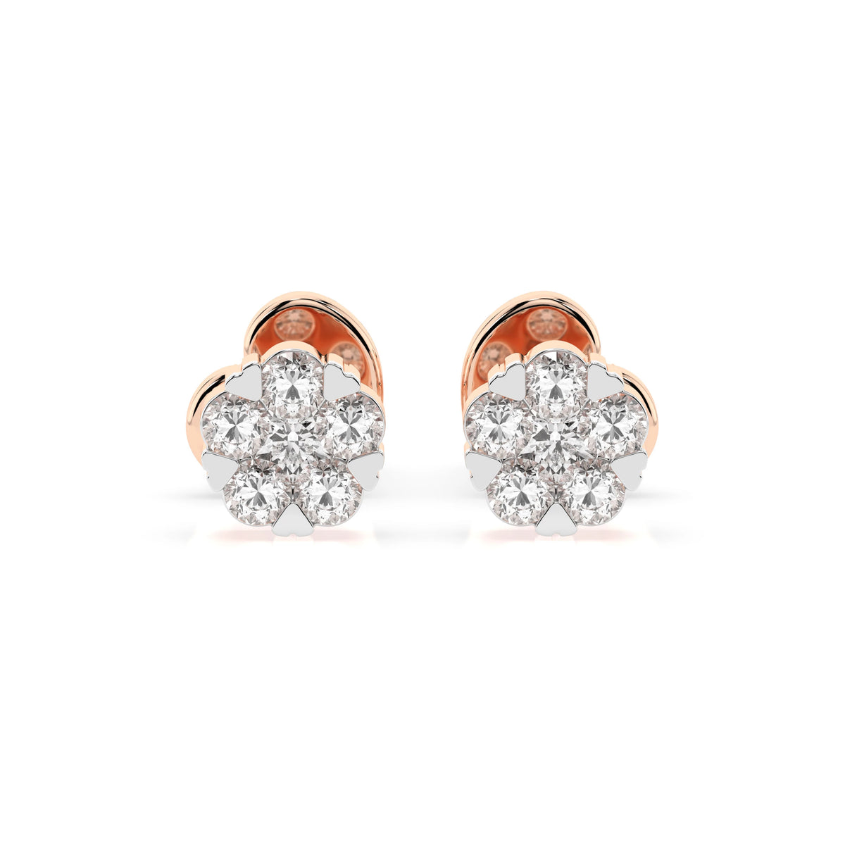 Cercei din Aur cu Diamante, Forma Rotund Briliant, 0,11 CT