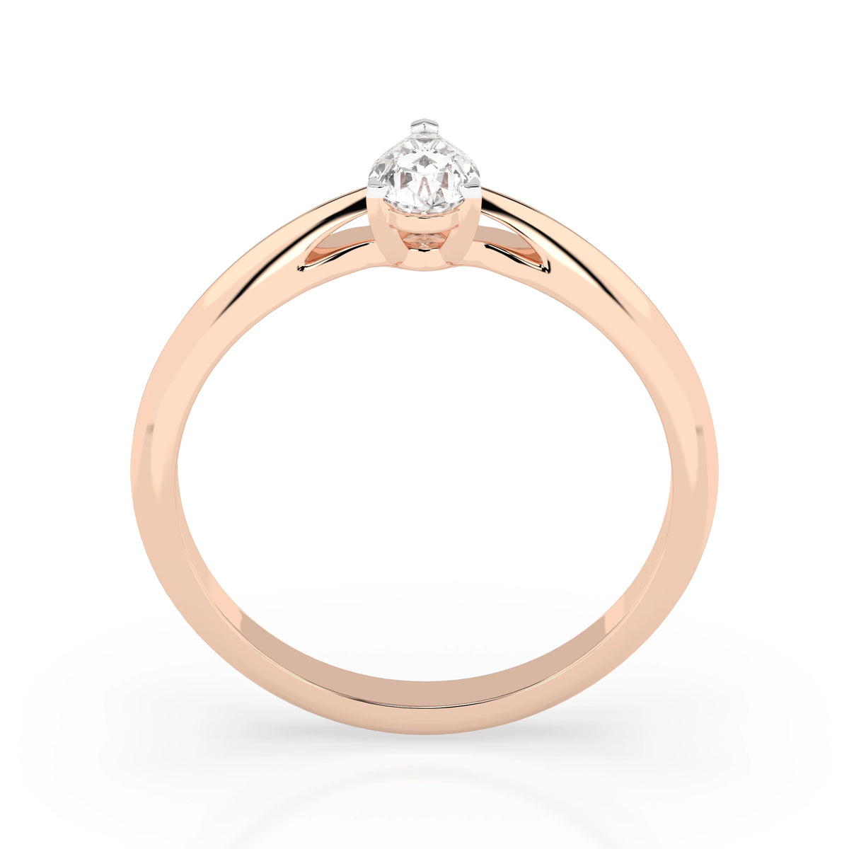 Inel de Logodnă Solitaire din Aur, Diamant Pear 0,30 CT