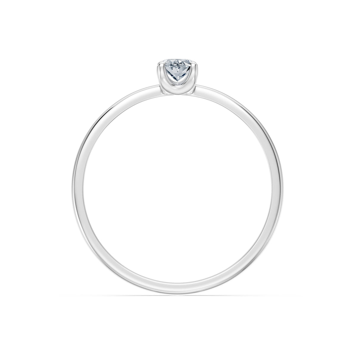 Inel de Logodnă Solitaire din Aur, Diamant Oval 0,30 CT