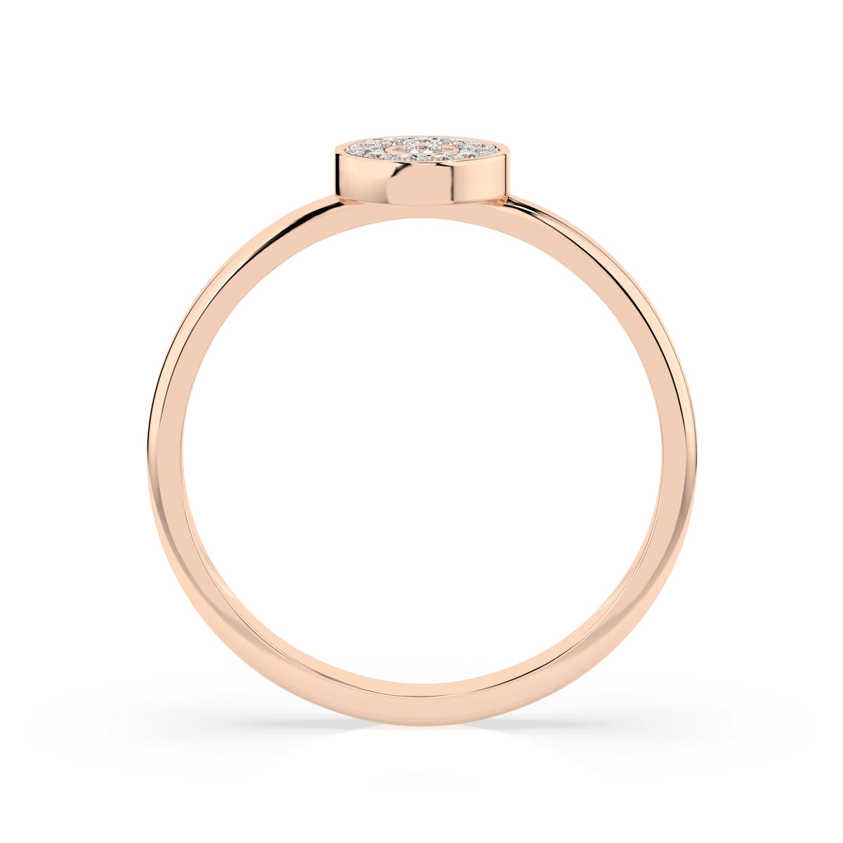 Inel din Aur cu Diamante, Forma Rotund Briliant, 0,08 CT