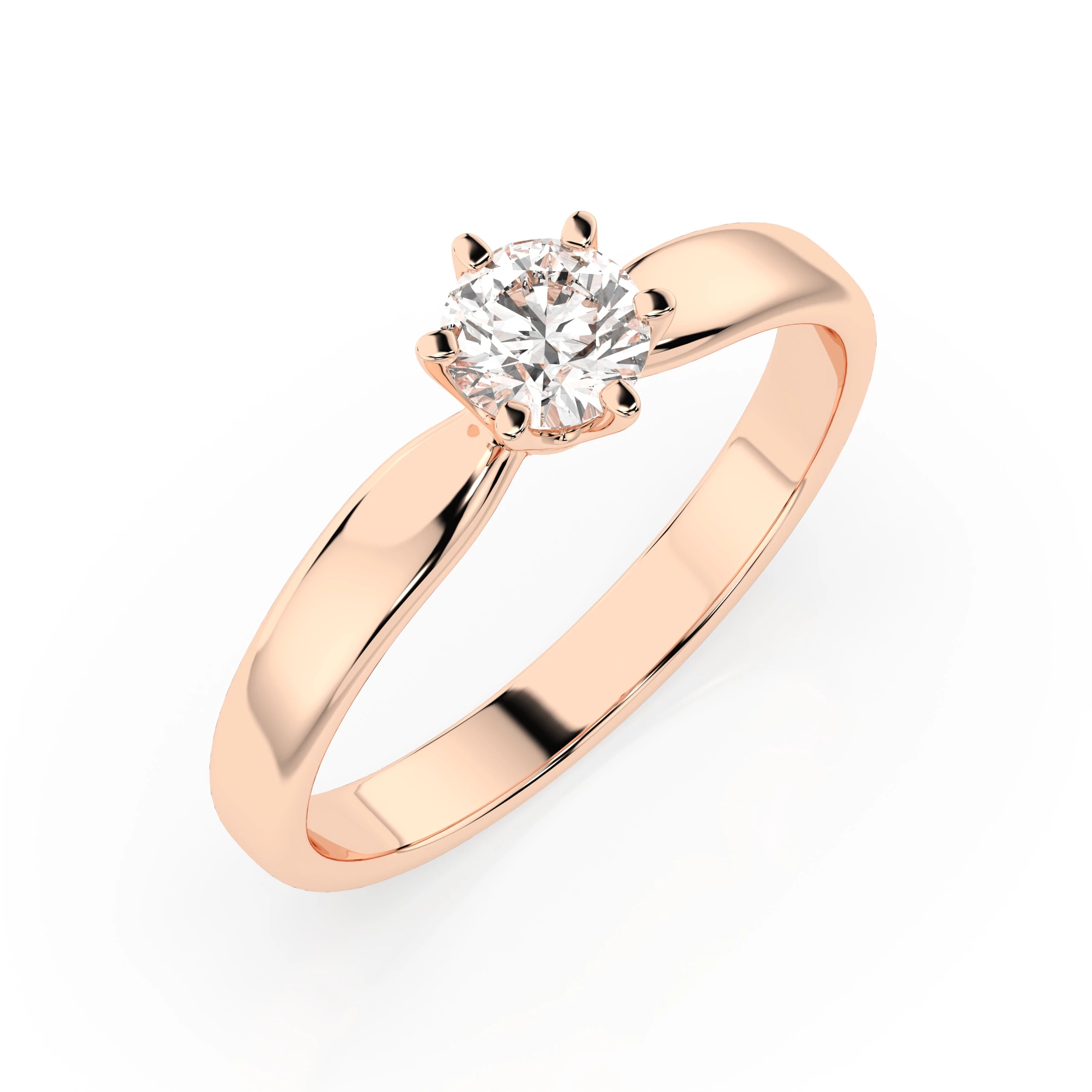 Inel de Logodnă Solitaire din Aur, Diamant Rotund Briliant 0.30 CT