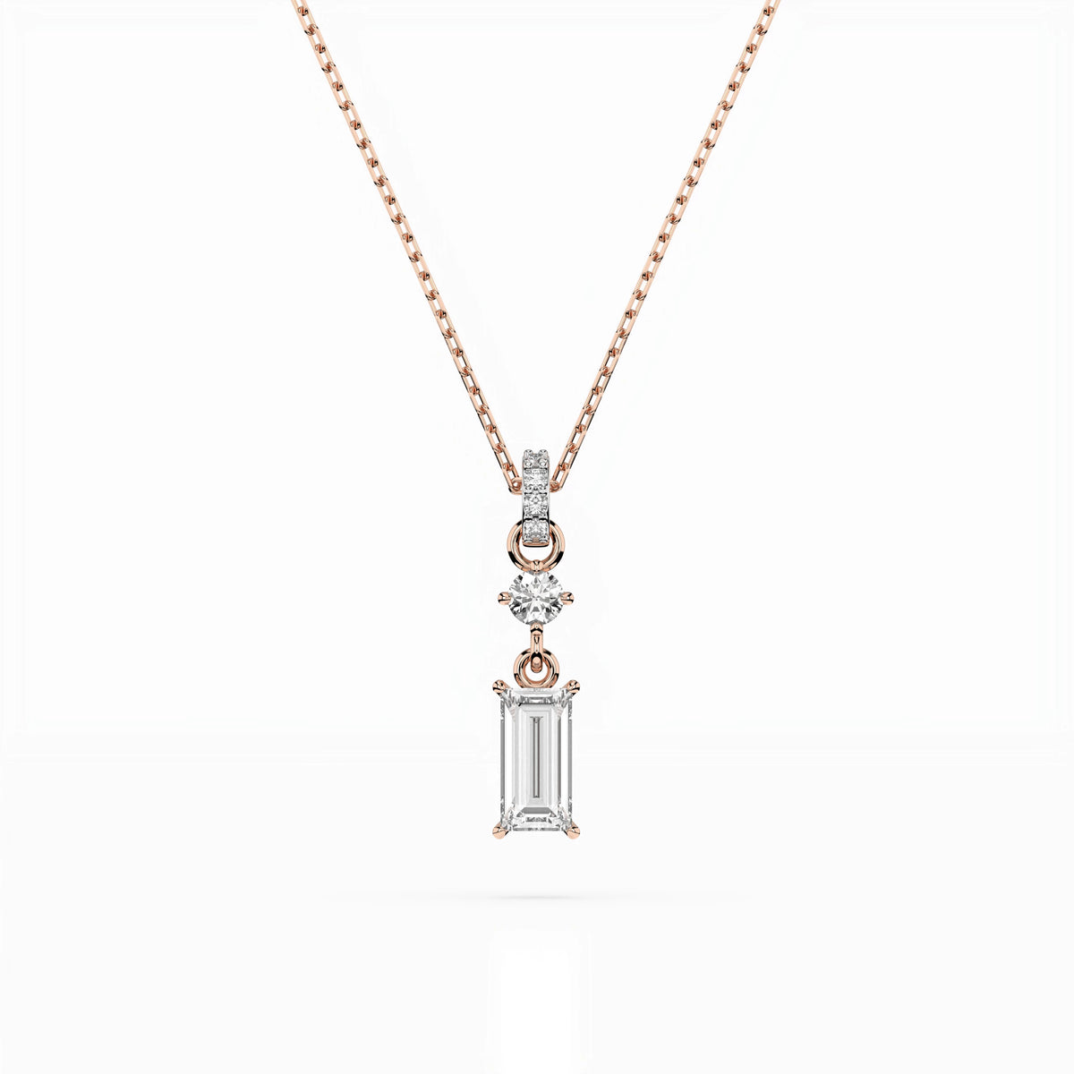 Colier din Aur cu Diamante, Forma Baguette, 0,36 CT