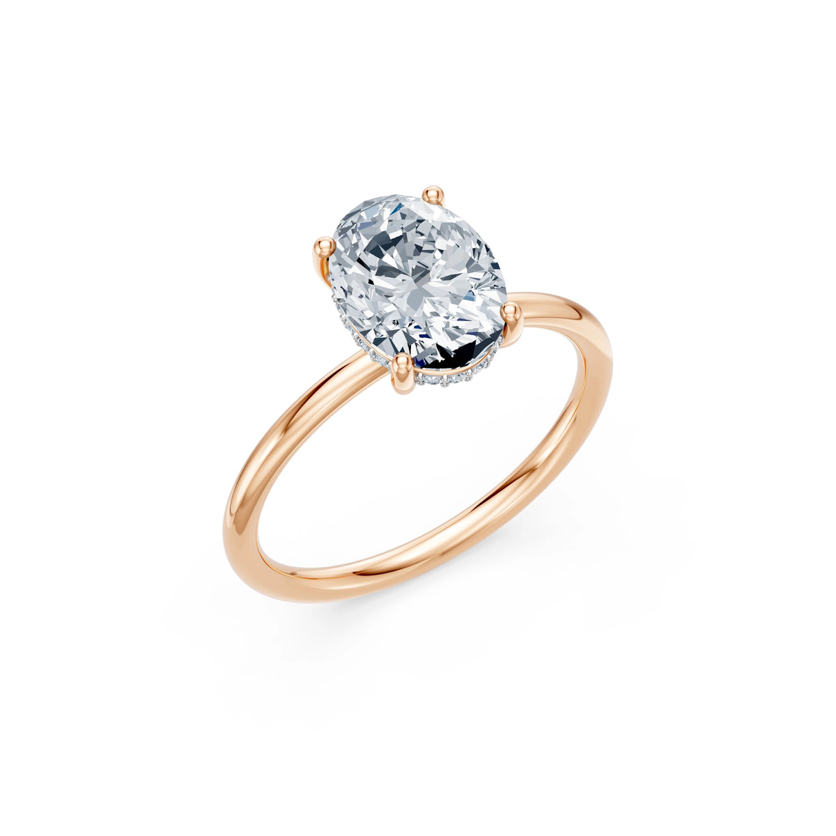 Inel de Logodnă Solitaire din Aur, Diamant Oval 2,00 CT