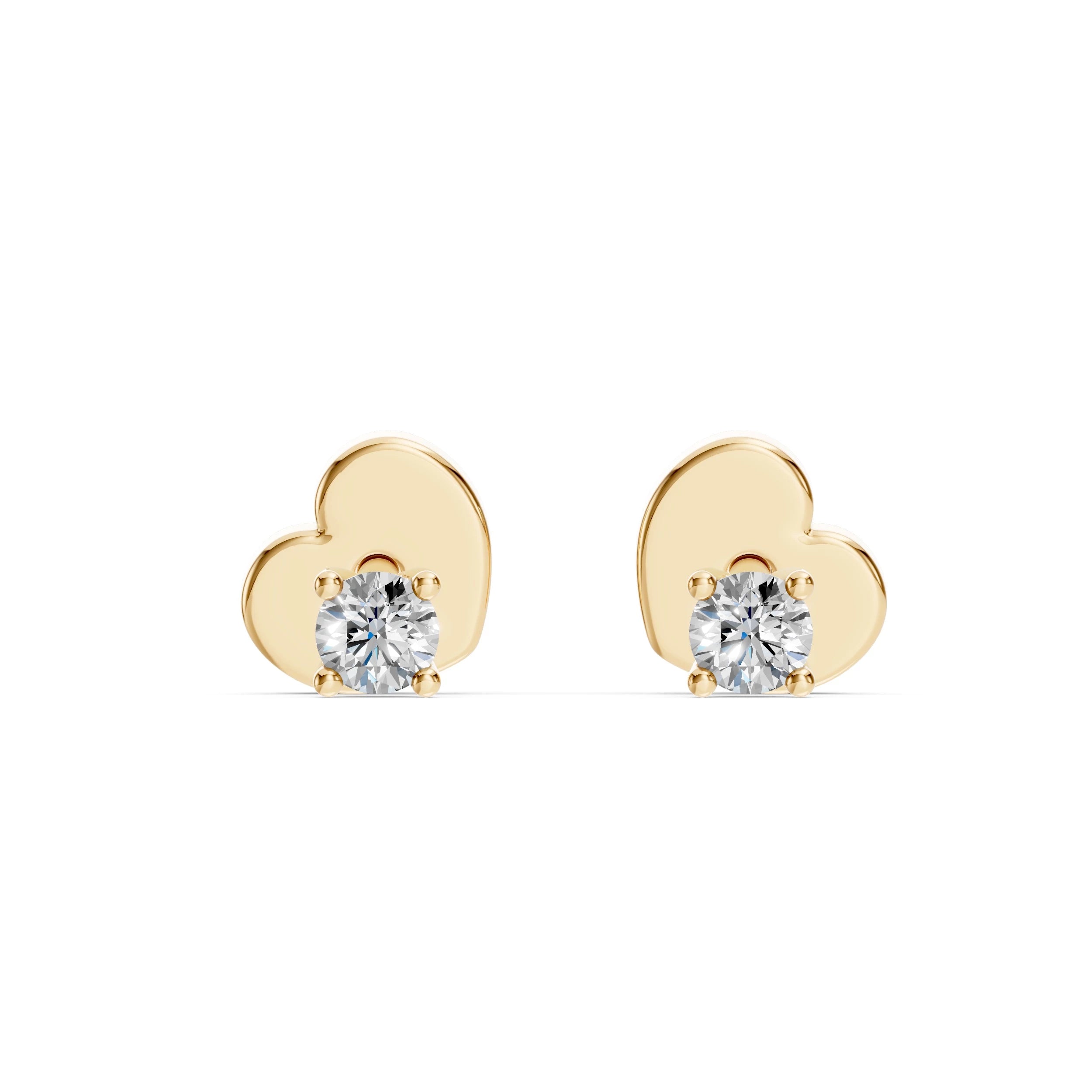 Cercei din Aur cu Diamante Rotunde Briliant 0.12 CT