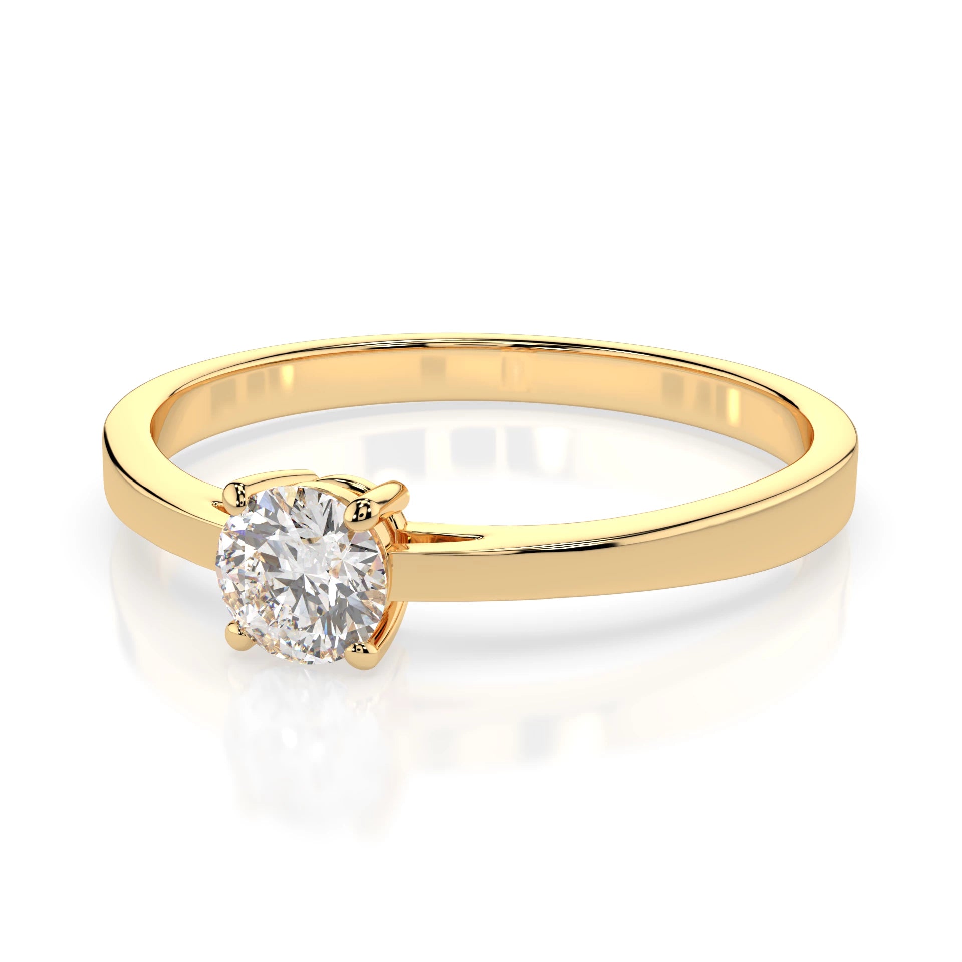 Inel de Logodnă Solitaire din Aur, Diamant Rotund Briliant 0.30 CT