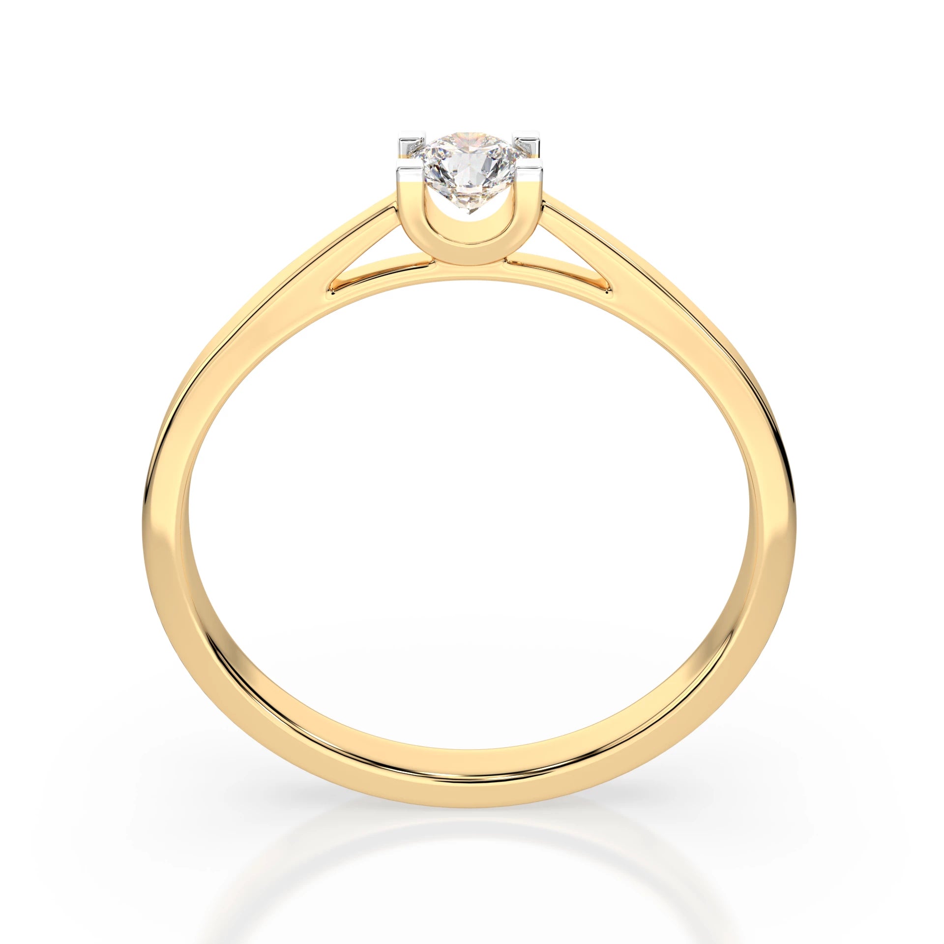 Inel de Logodnă Solitaire din Aur, Diamant Rotund Briliant 0.15 CT