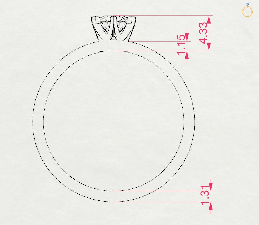 Inel de Logodnă Solitaire din Aur, Diamant Rotund Briliant 0.30 CT