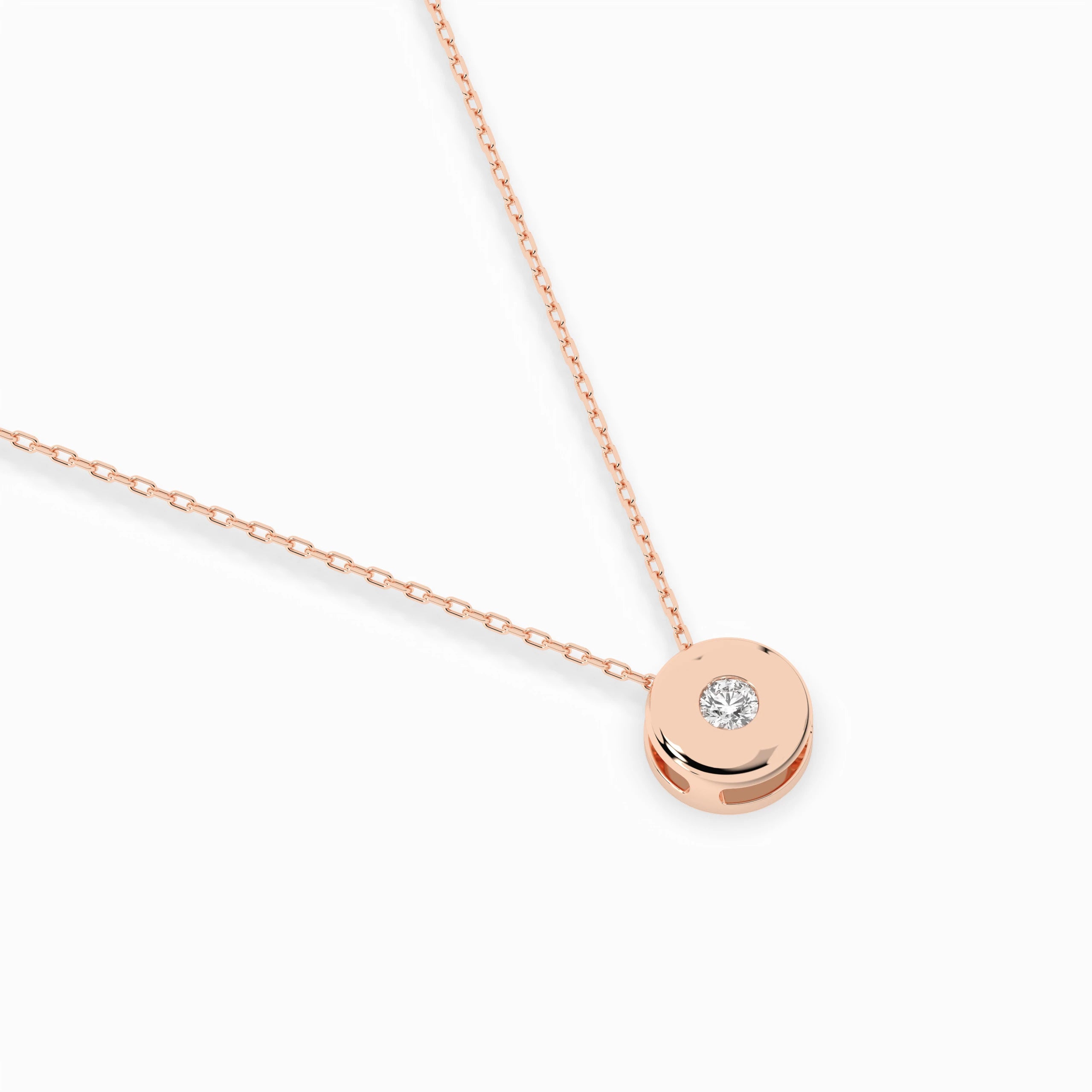 Colier din Aur cu Diamant Rotund Briliant 0.04 CT
