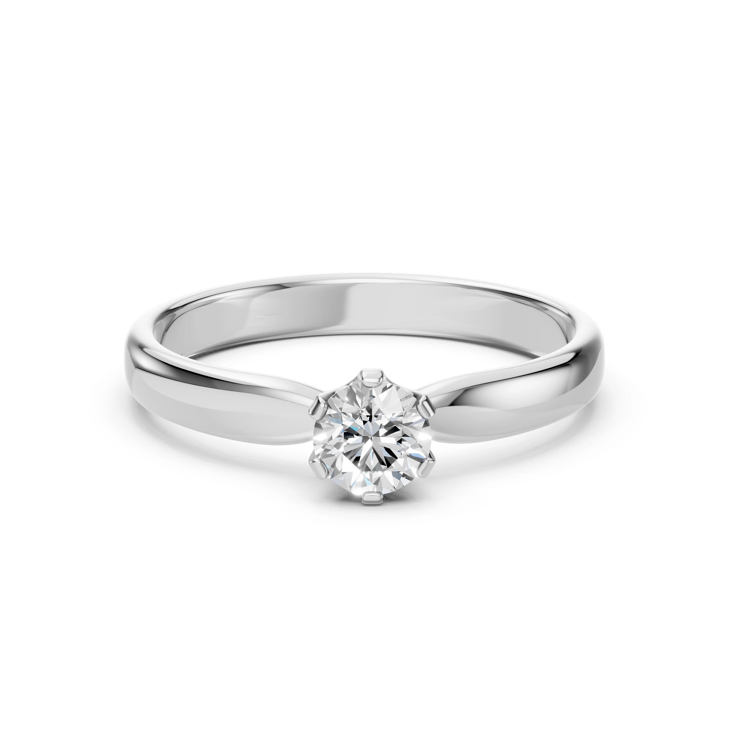 Inel de Logodnă Solitaire din Aur, Diamant Rotund Briliant 0.40 CT