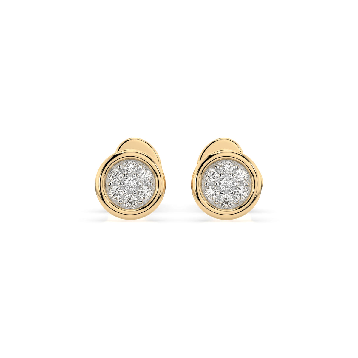 Cercei din Aur cu Diamante Rotunde Briliant 0.08 CT