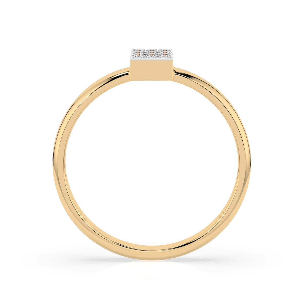 Inel din Aur cu Diamante, Forma Rotund Briliant, 0,05 CT