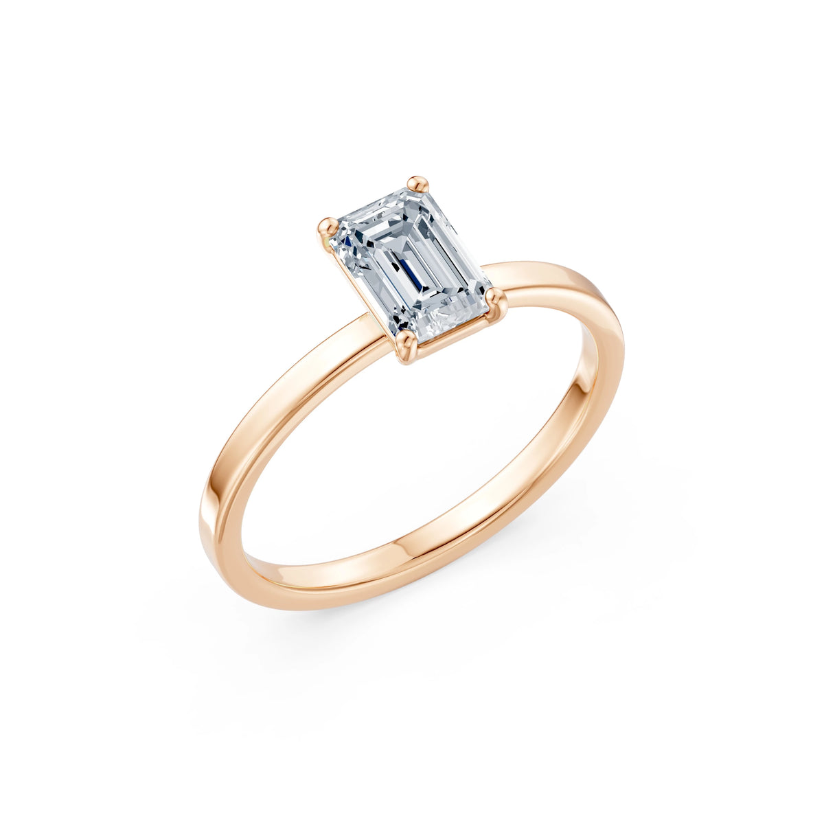 Inel de Logodnă Solitaire din Aur, Diamant Emerald 1,00 CT