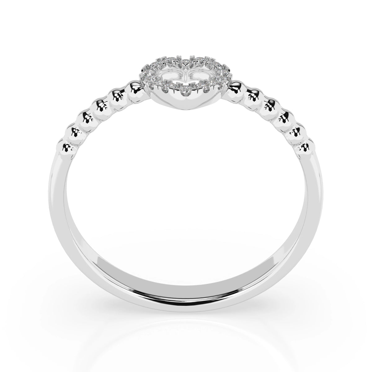 Inel din Aur cu Diamante, Forma Rotund Briliant, 0,07 CT