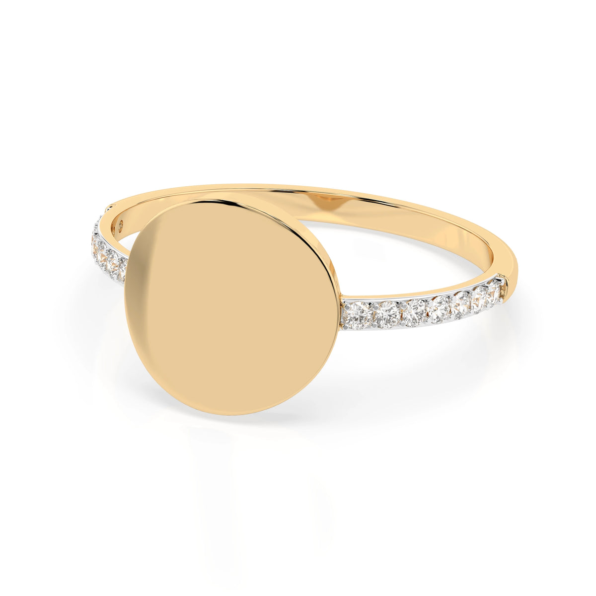 Inel din Aur cu Diamante, Forma Rotund Briliant, 0,14 CT