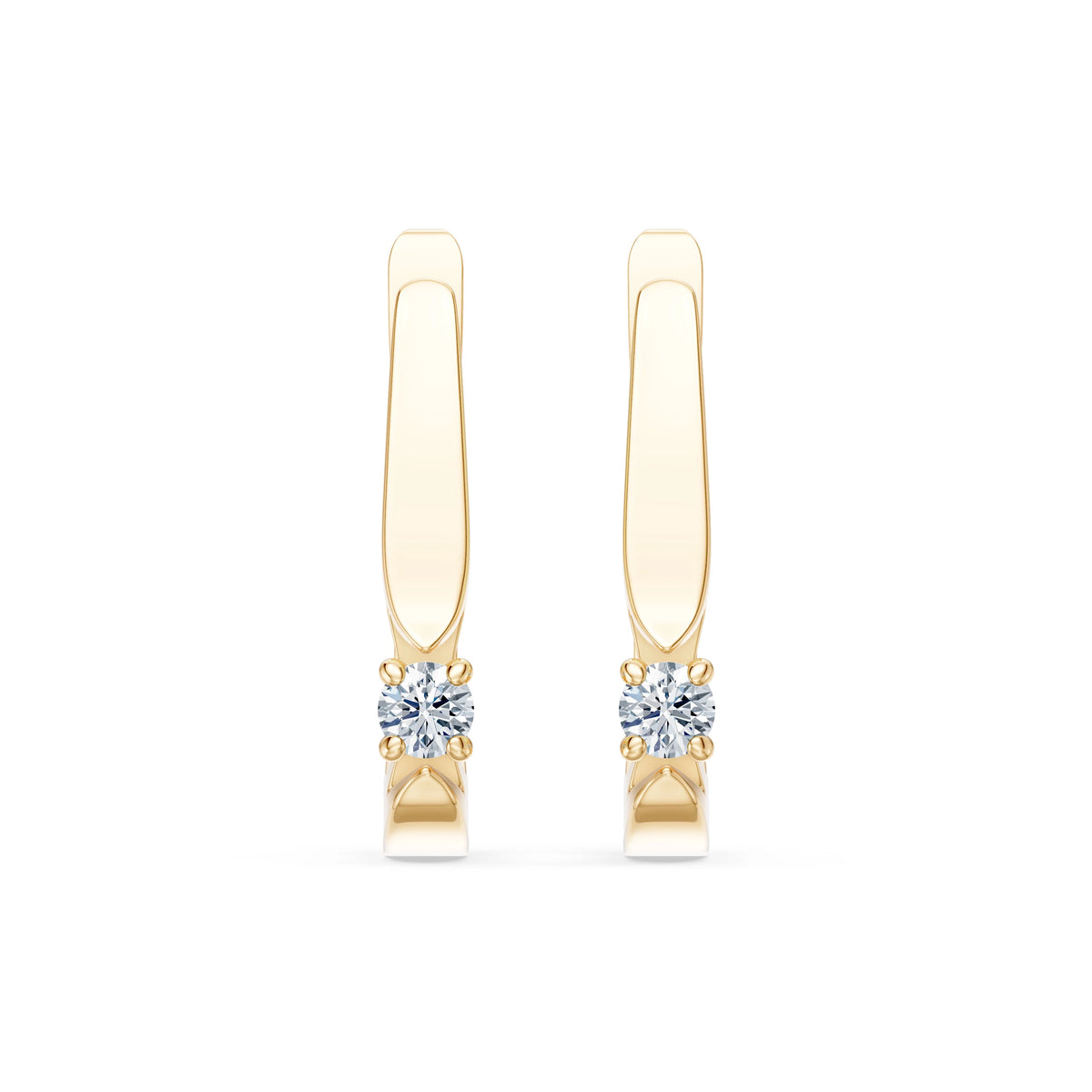 Cercei din Aur cu Diamante, Forma Rotund Briliant, 0,15 CT