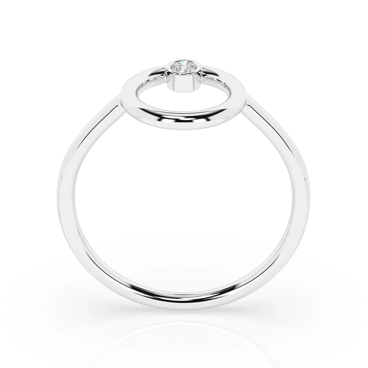 Inel din Aur cu Diamant, Forma Rotund Briliant, 0,03 CT