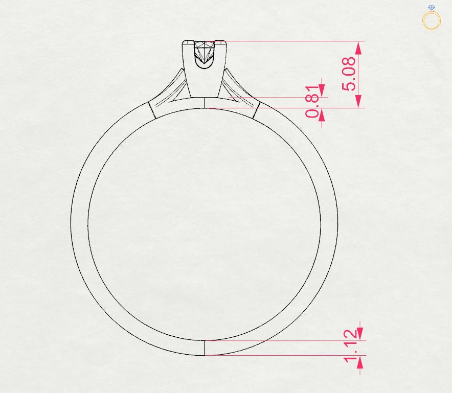 Inel de Logodnă Solitaire din Aur, Diamant Rotund Briliant 0.06 CT