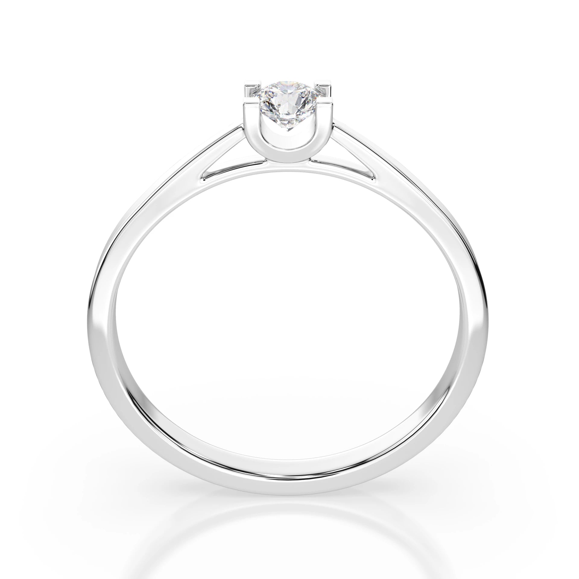 Inel de Logodnă Solitaire din Aur, Diamant Rotund Briliant 0.15 CT
