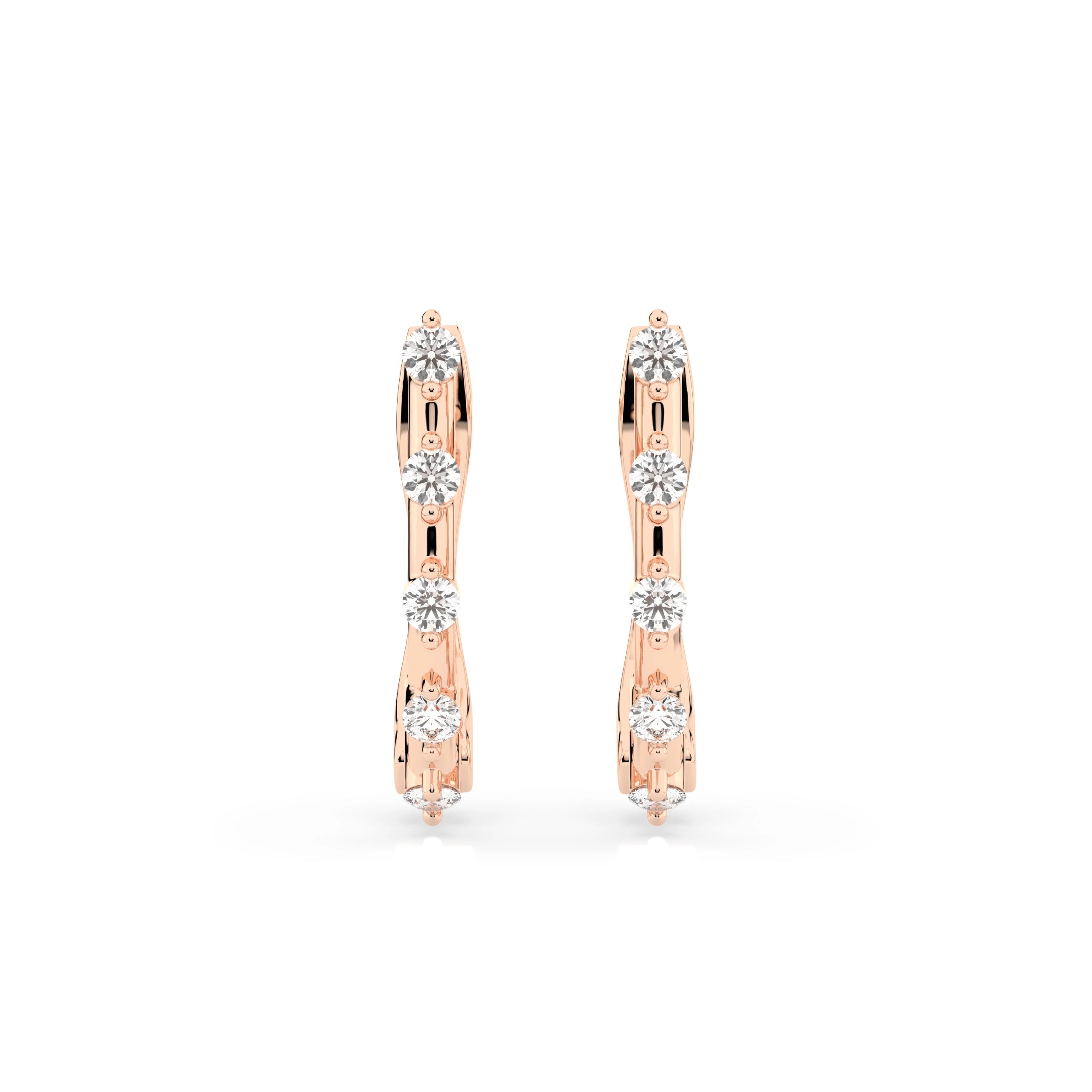 Cercei din Aur cu Diamante Rotunde Briliant 0.20 CT