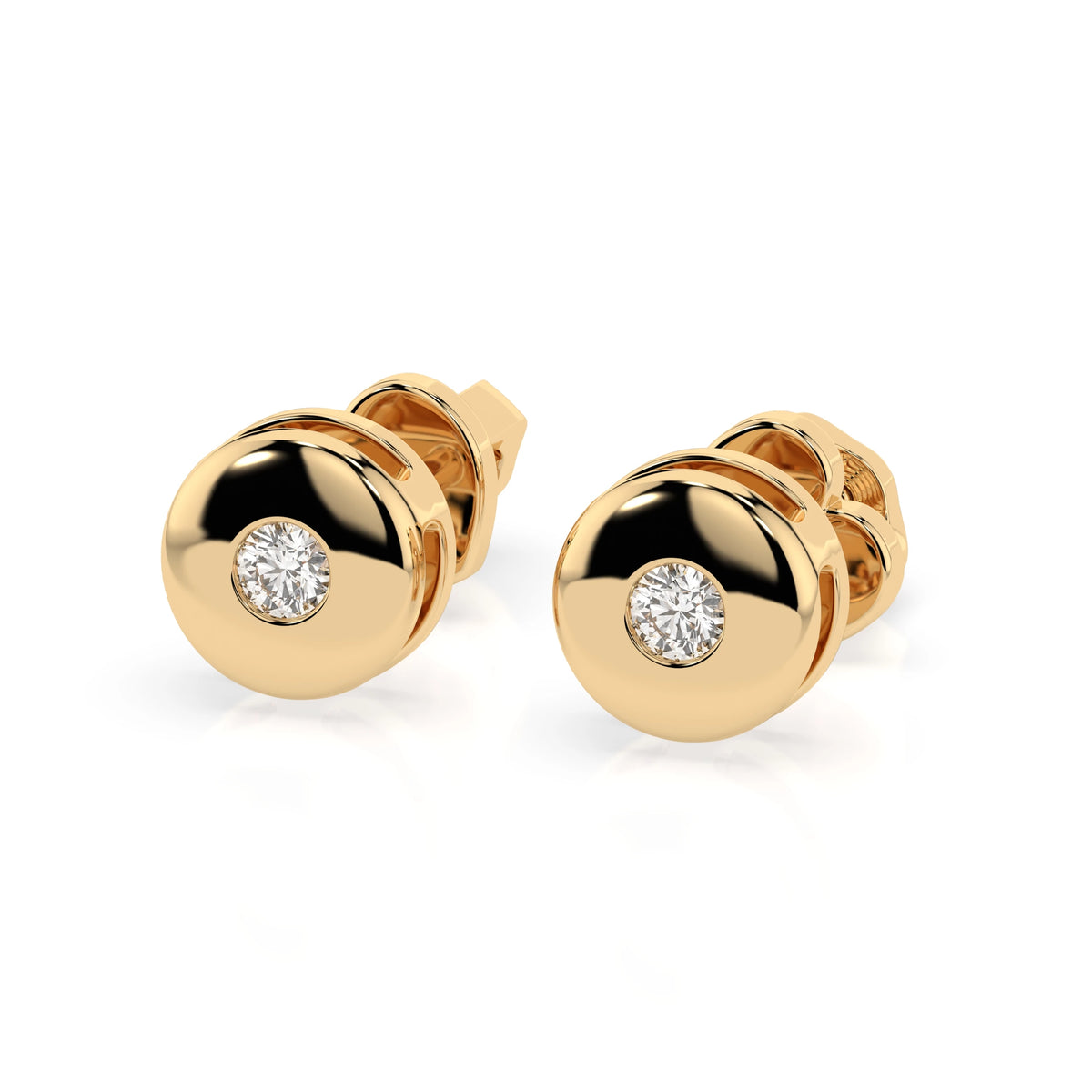 Cercei din Aur cu Diamante Rotunde Briliant 0.08 CT