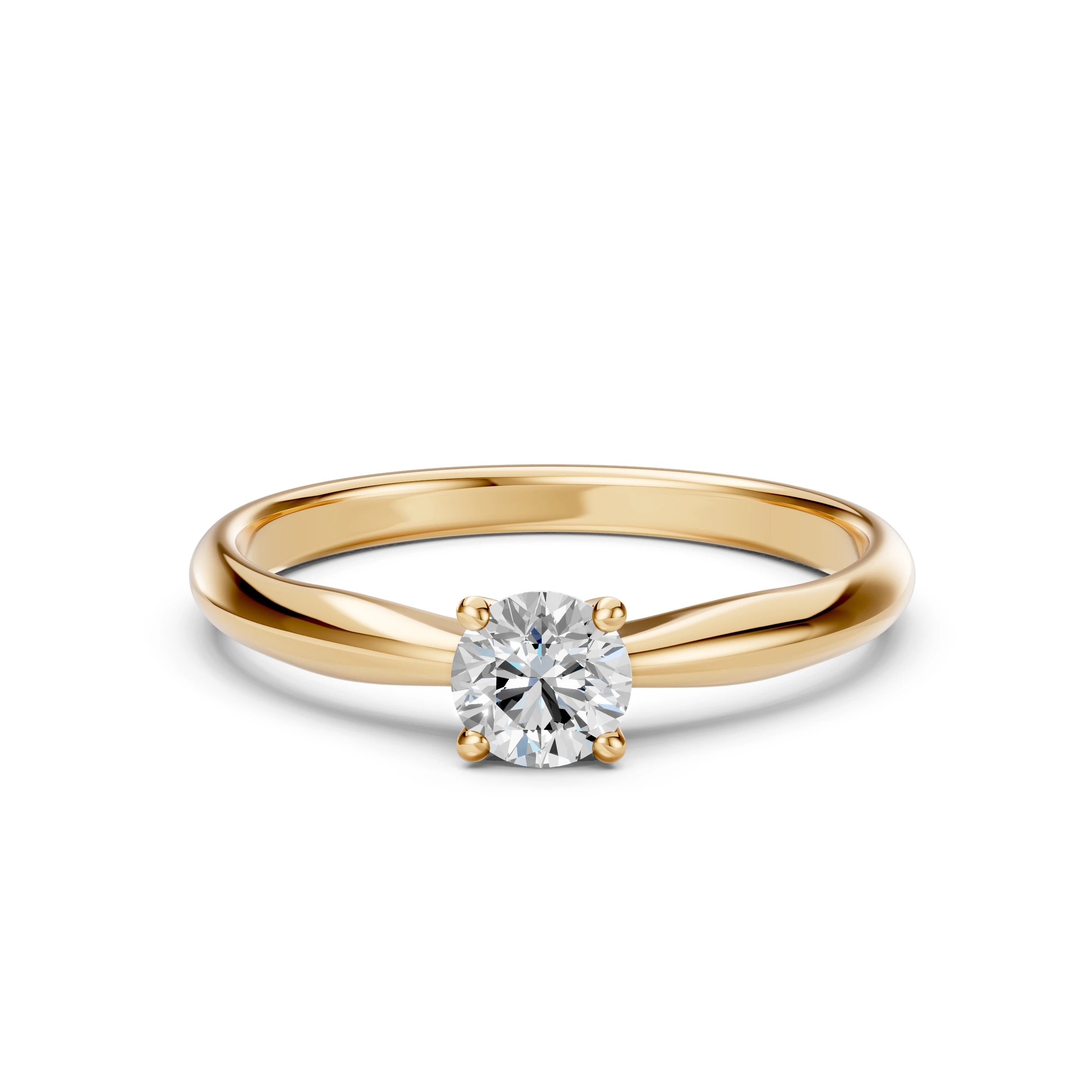 Inel de Logodnă Solitaire din Aur, Diamant Rotund Briliant 0.50 CT