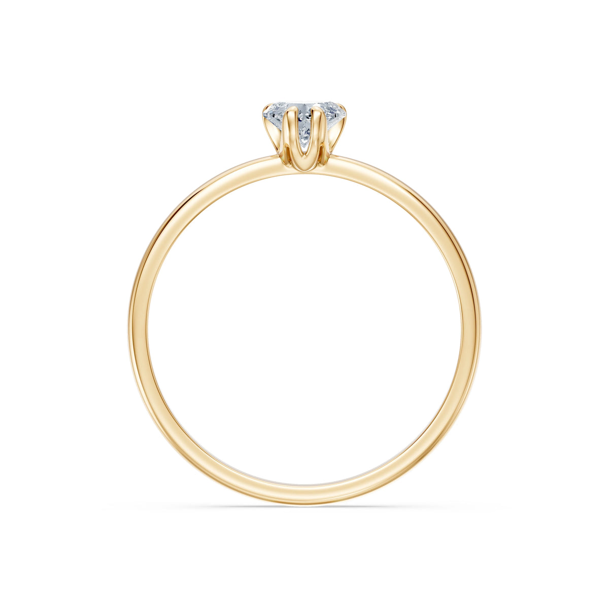Inel de Logodnă Solitaire din Aur, Diamant Inimă 0,30 CT