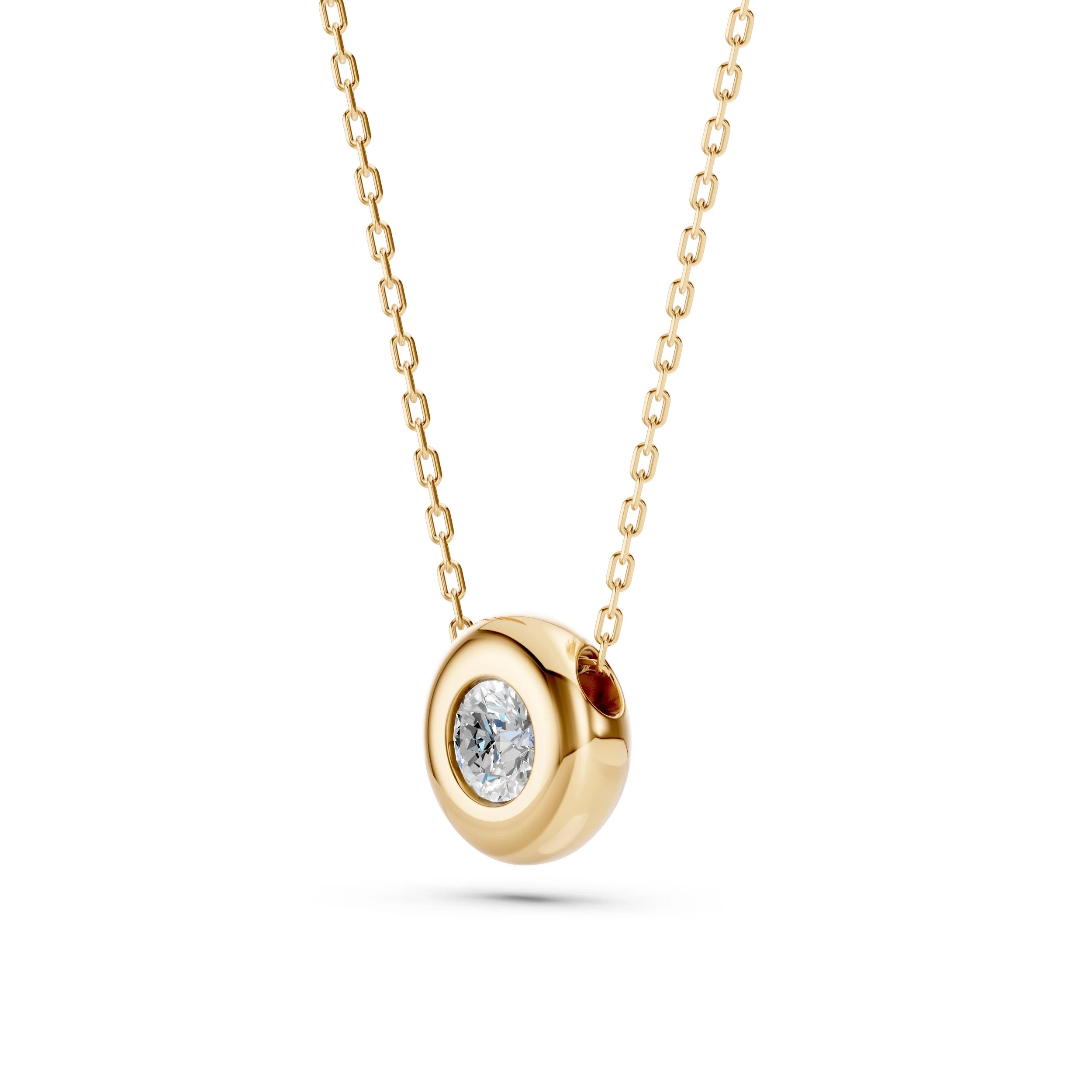 Colier din Aur cu Diamant Rotund Briliant 0.15 CT