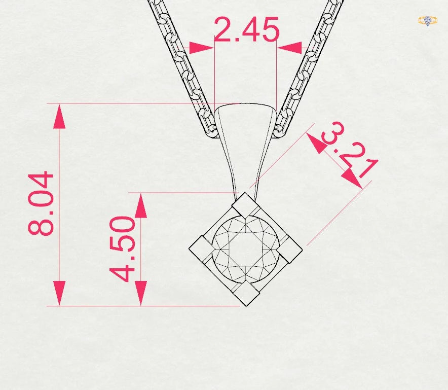 Colier din Aur cu Diamant Rotund Briliant 0.08 CT