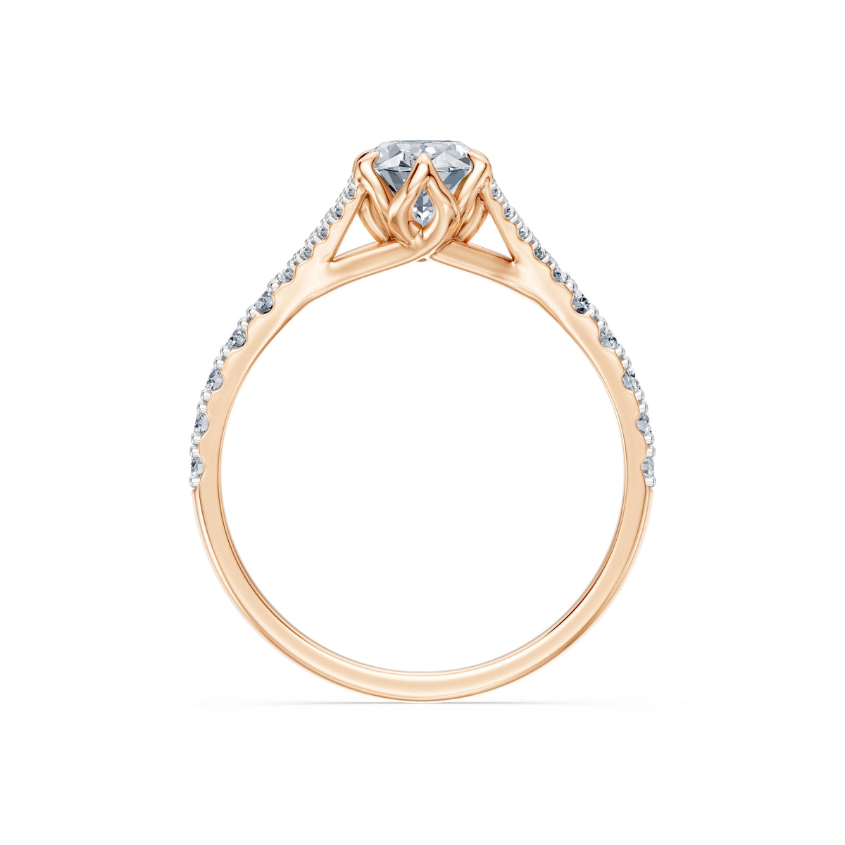 Inel de Logodnă din Aur cu Diamant Central Oval și Diamante Laterale 1,29 CT